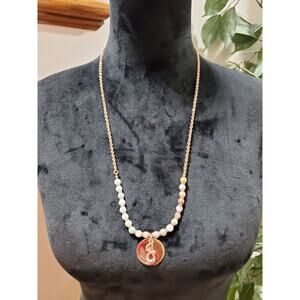 Women's Personalized Pearl Name Initial Pendant Letter J Necklace